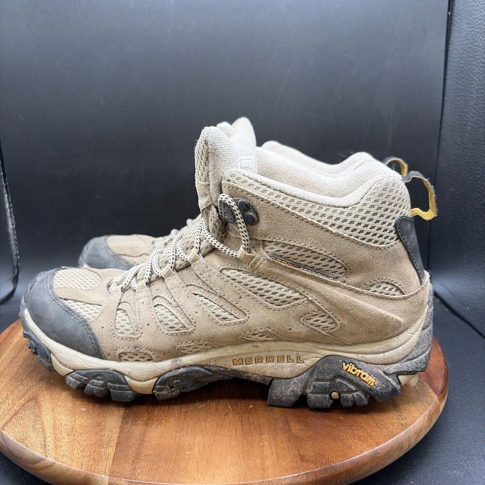 Merrell Moab Ventilator Mid Taupe Women's Size 9 Hiking Boots Shoes Vibram